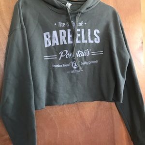 Barbells and Ponytails Female Crop Hoodie